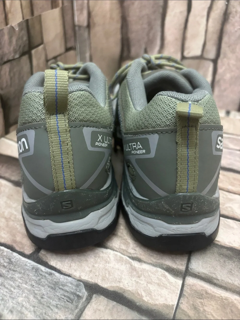 Salomon X Ultra Pioneer hiking shoes in the Oil Green